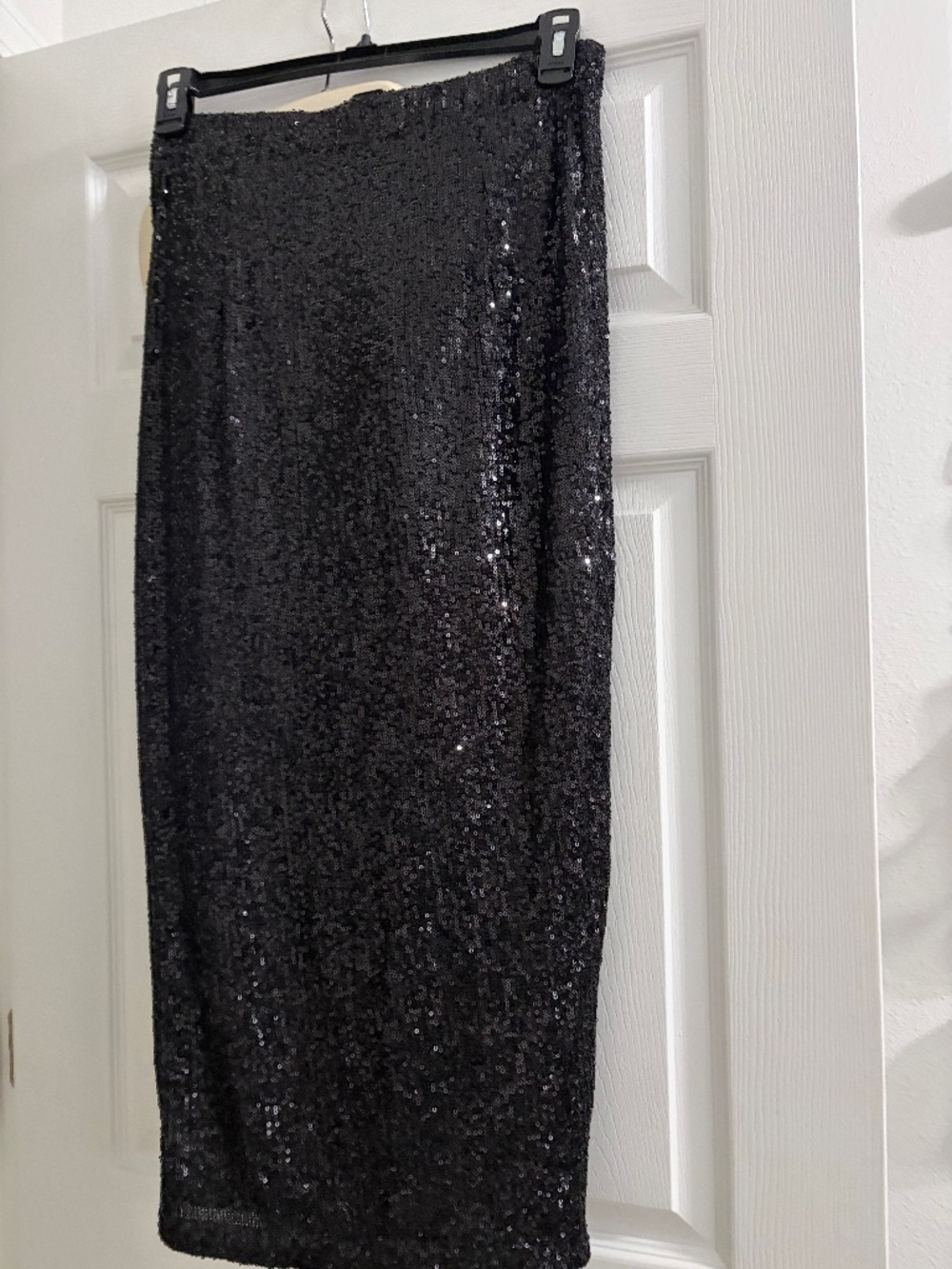 Black sequined skirt